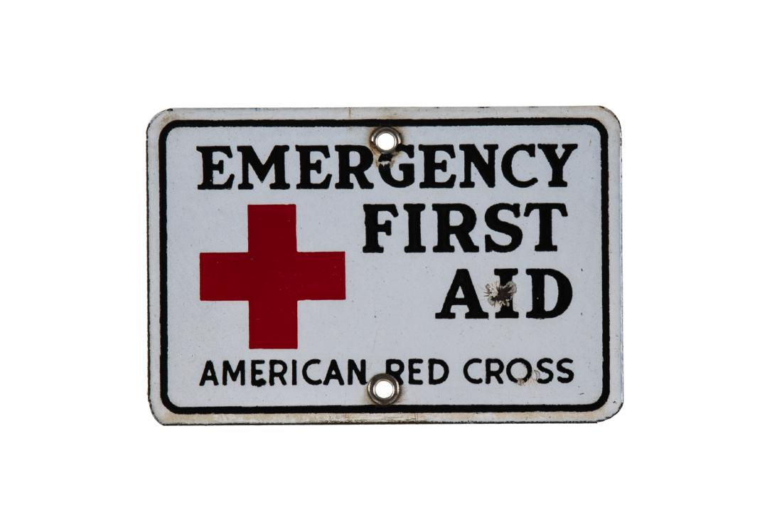 Emergency First Aid Porcelain Sign (1 of 2)