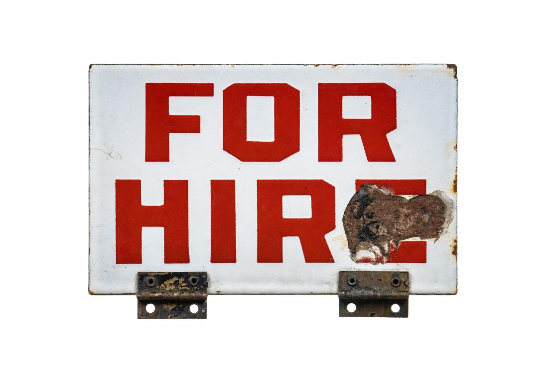 Early For Hire Porcelain Sign (1 of 2)