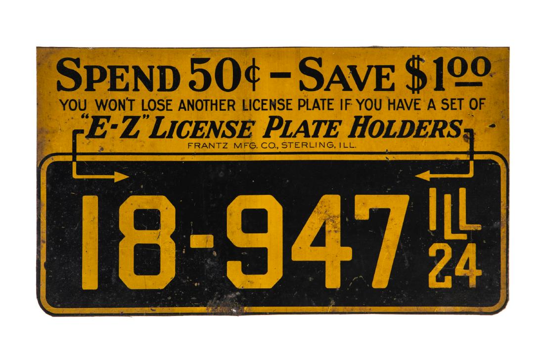 E-Z License Plate Holder Tin Sign (1 of 2)