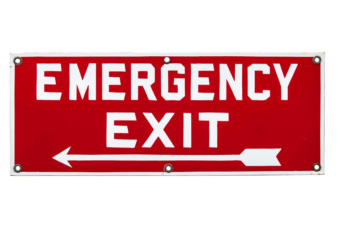 Emergency Exit Porcelain Sign (1 of 2)