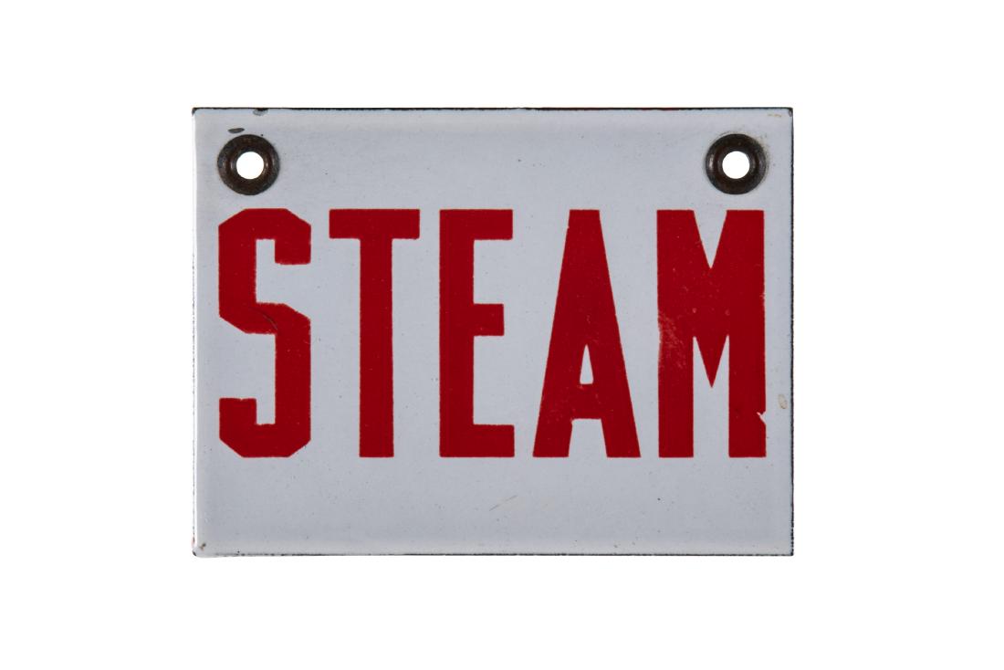 Small Steam Porcelain Sign (1 of 2)