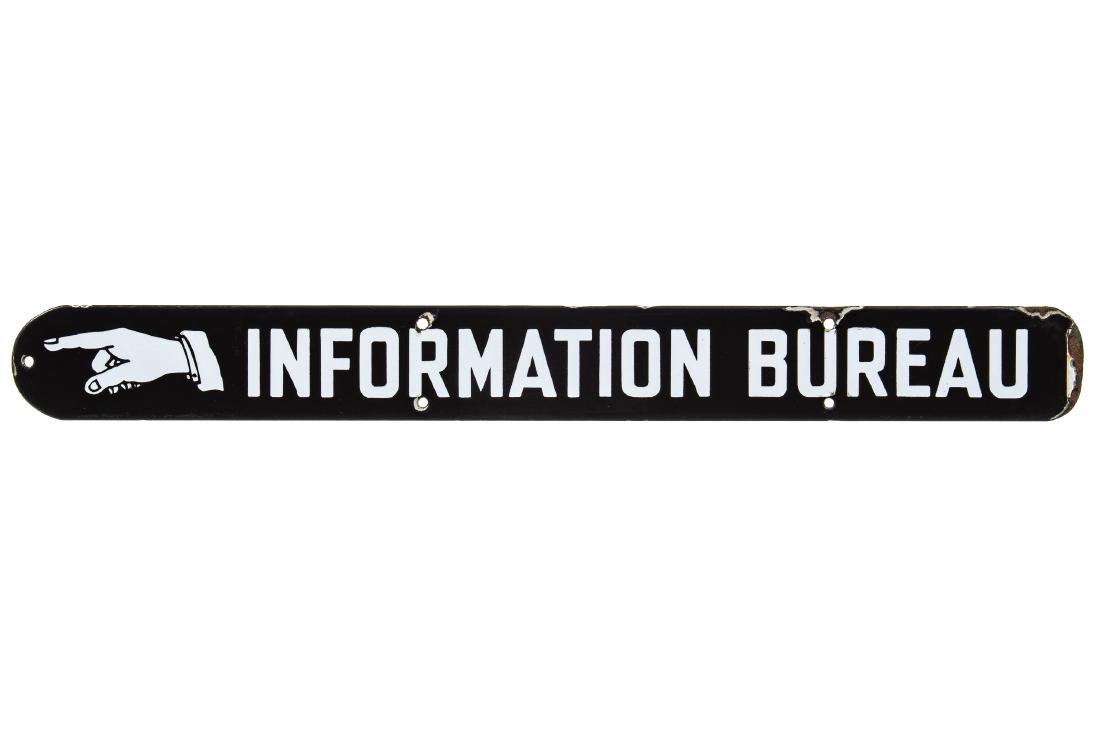 Early Information Bureau Porcelain Sign (1 of 5)