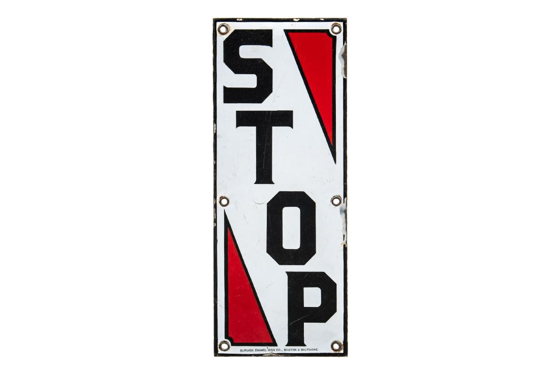 Bay Gasoline Porcelain Stop Sign (1 of 3)