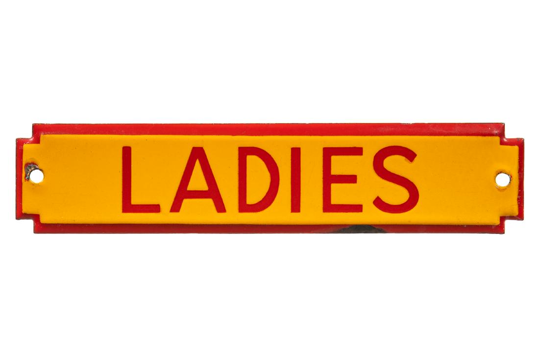 Shell Ladies Restroom Porcelain Sign (1 of 2)