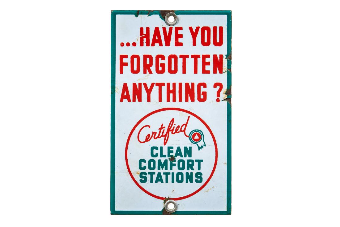 Associated Clean Comfort Stations Porcelain Sign (1 of 2)