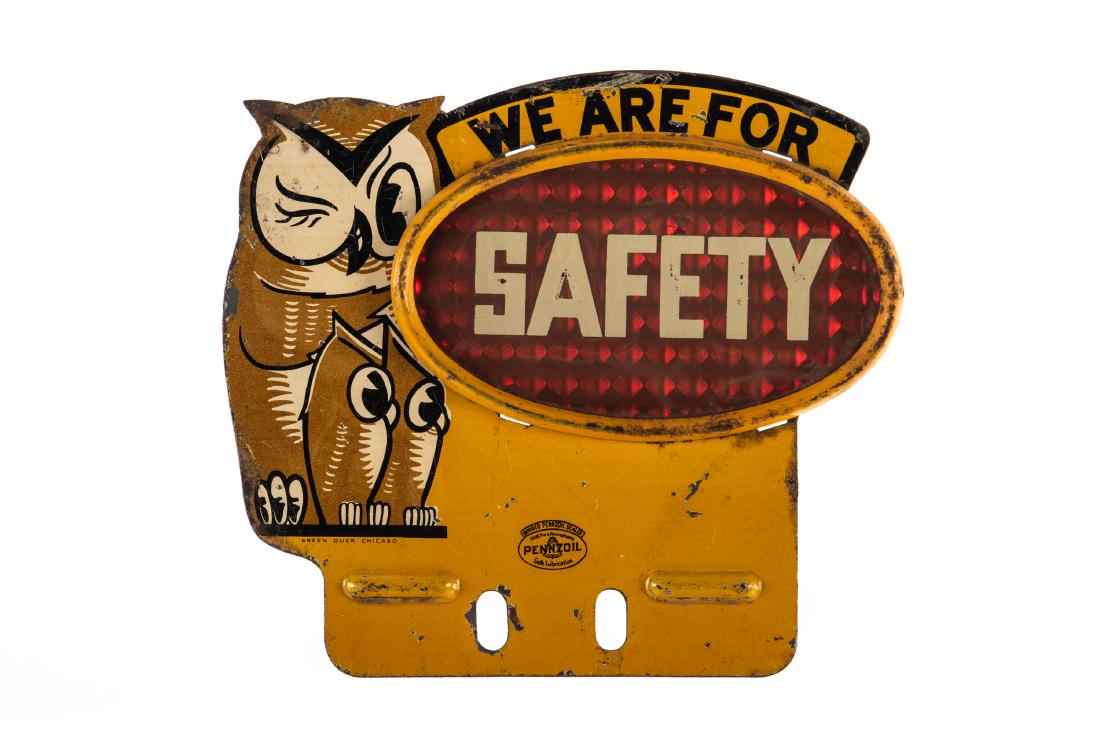 Rare Pennzoil Safety License Plate Topper (1 of 2)