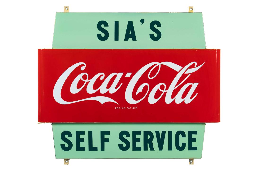 Sia's Coca Cola Self Service Porcelain Sign (1 of 5)