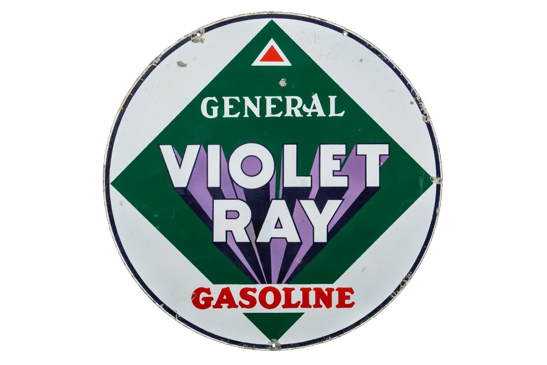 General Violet Ray Gasoline Porcelain Sign (1 of 6)