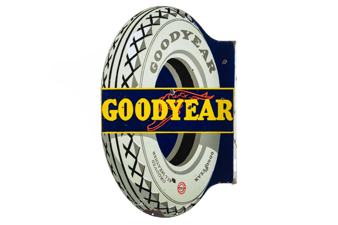 Goodyear Groved All Weather Porcelain Flange Sign (1 of 7)