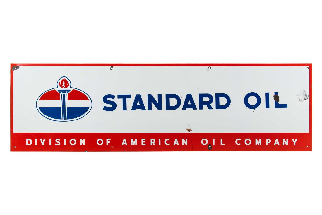 Standard Oil Division Horizontal Porcelain Sign (1 of 4)