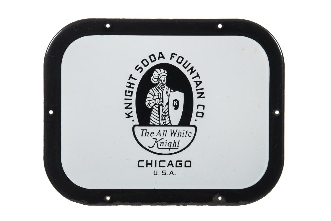 Rare Knight Soda Fountain Porcelain Sign (1 of 3)