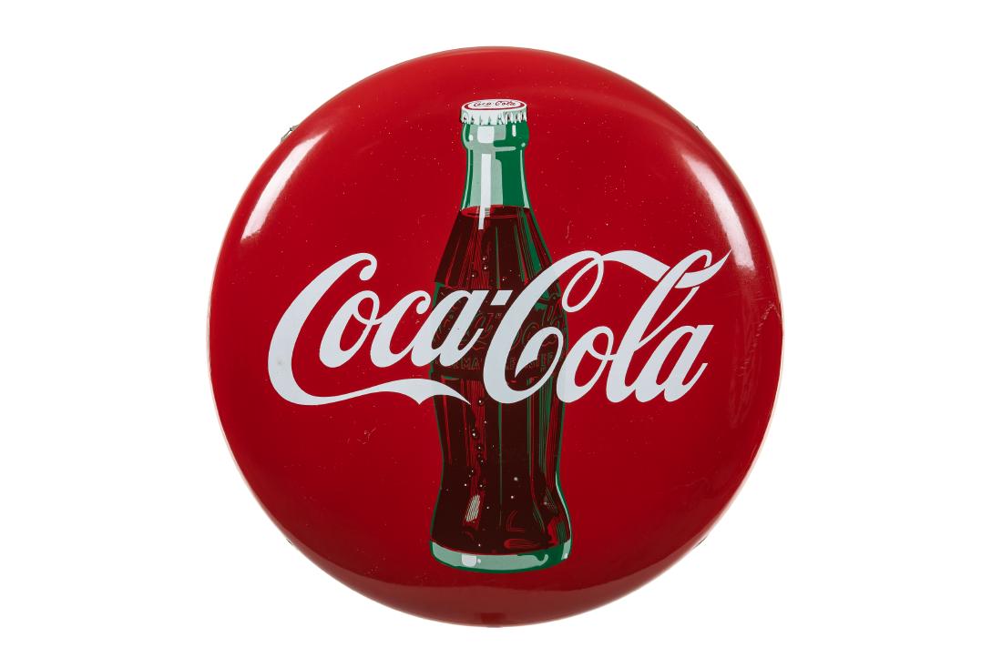 Coca Cola Porcelain Button With Bottle Graphic (1 of 4)