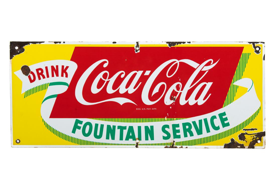 Coca Cola Fountian Service Porcelain Sign (1 of 4)