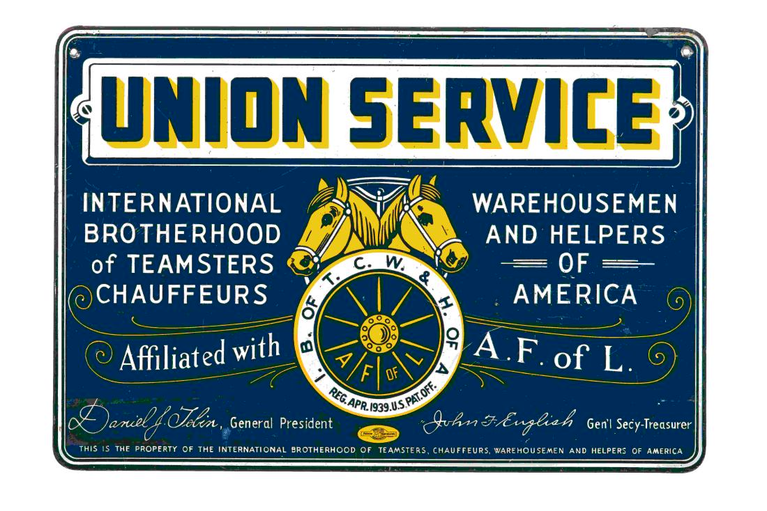 Union Service Teamsters Tin Sign (1 of 3)