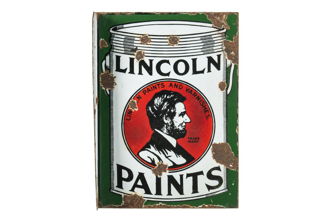 Lincoln Paints Porcelain Flange Sign (1 of 5)