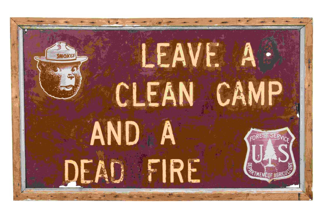 Smokey The Bear Clean Camp Dead Fire Wood Sign (1 of 2)