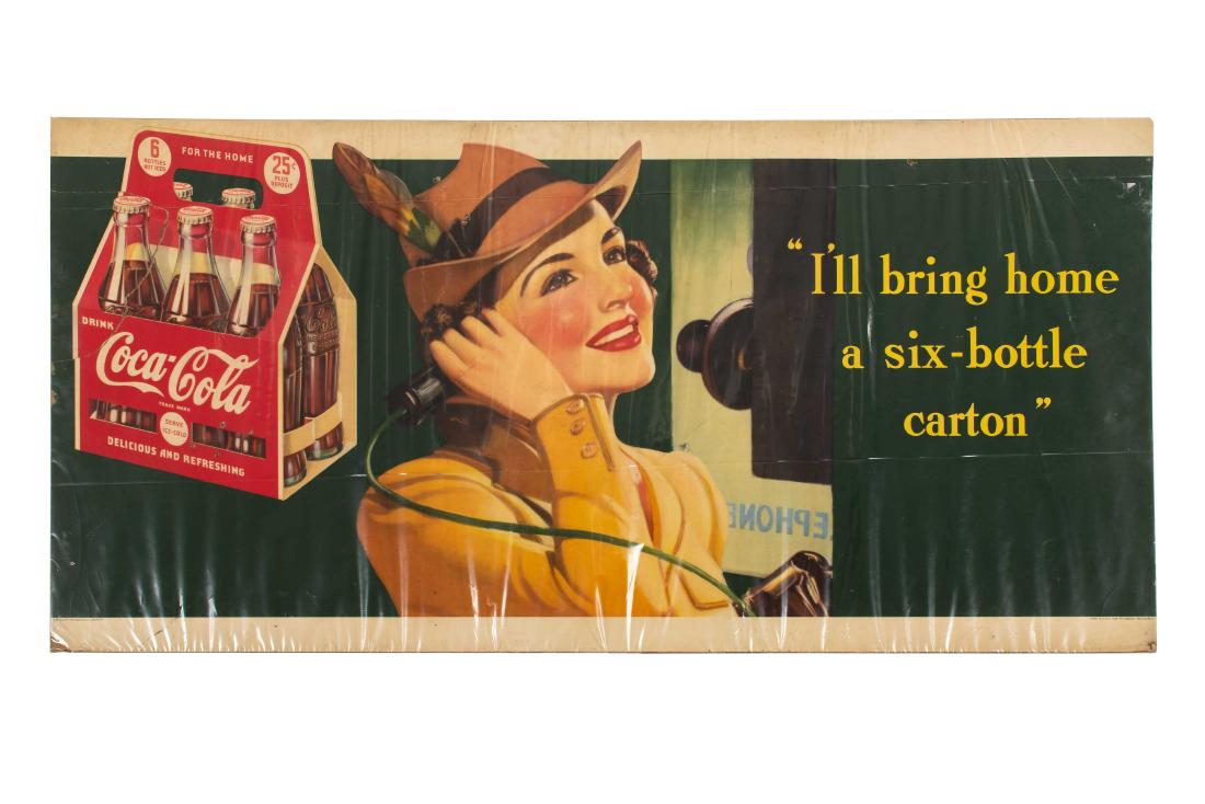 Coca Cola Cardboard "Six-Bottle Carton" Sign (1 of 3)