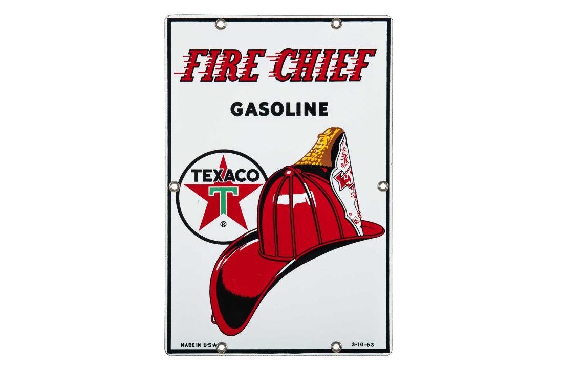 Texaco Fire Chief Porcelain Pump Plate (1 of 4)