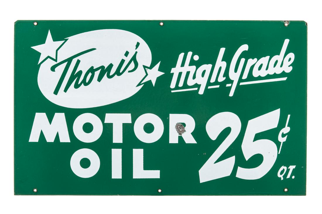 Thoni's High Grade Motor Oil Porcelain Sign (1 of 2)