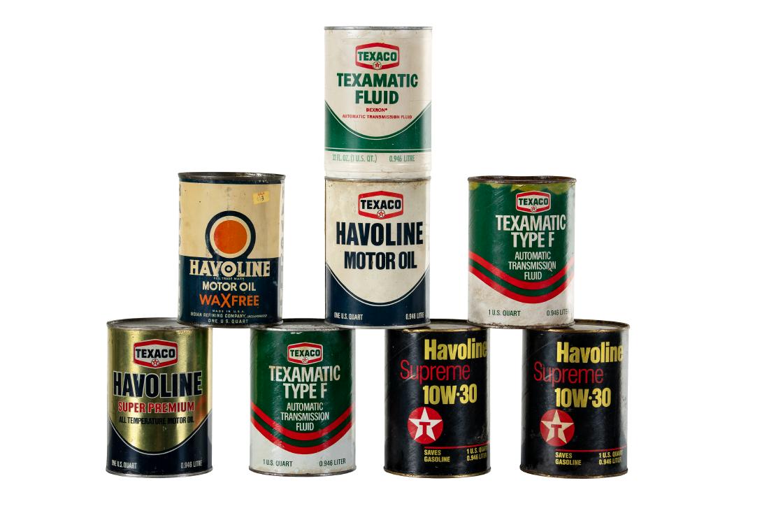 Lot of 8 Texaco Havoline Motor Oil Can (1 of 3)