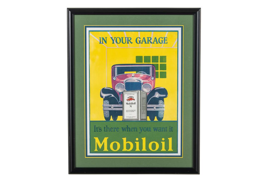 Early Framed Mobiloil Advertisement (1 of 4)