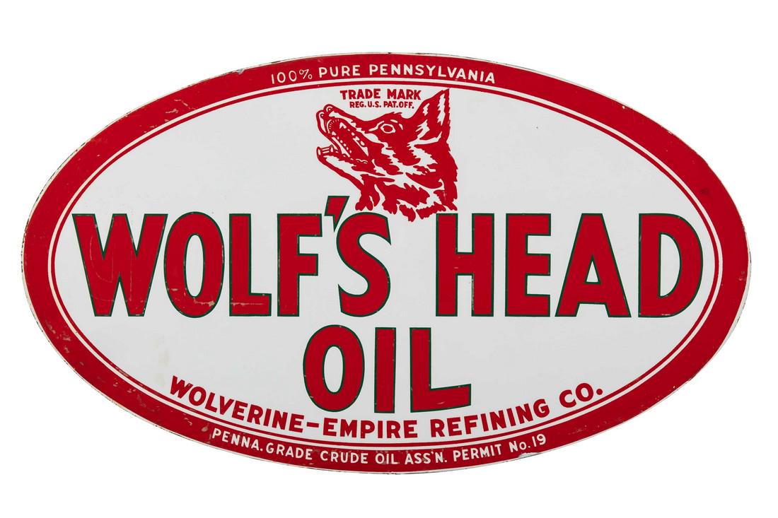Wolfs Head Motor Oil Tin Sign (1 of 7)