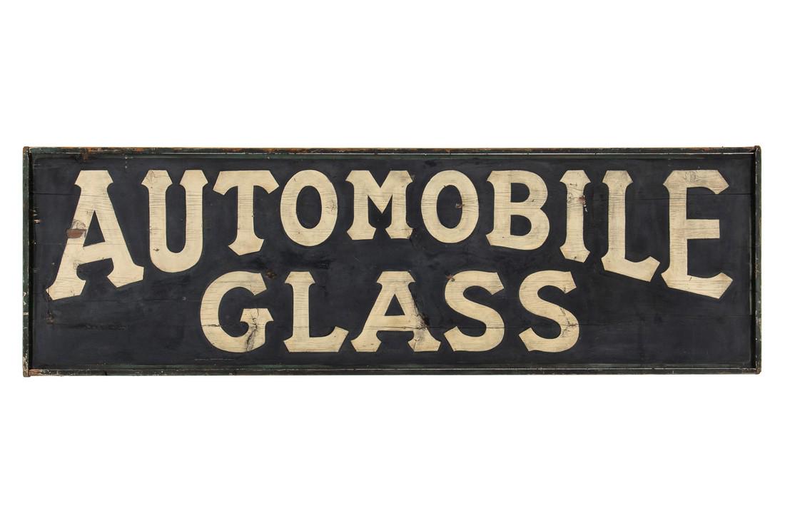 Early Automobile Glass Smaltz Wood Sign (1 of 8)