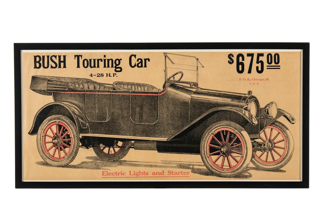 Very Early Bush Touring Car Framed Advertising (1 of 5)
