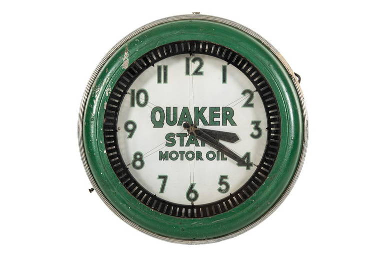 Rare Quaker State Motor Oil Neon Clock
