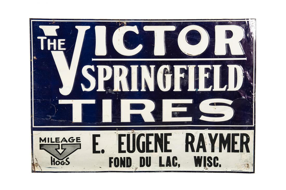Early Victor Springfield Tires Tin Sign (1 of 2)