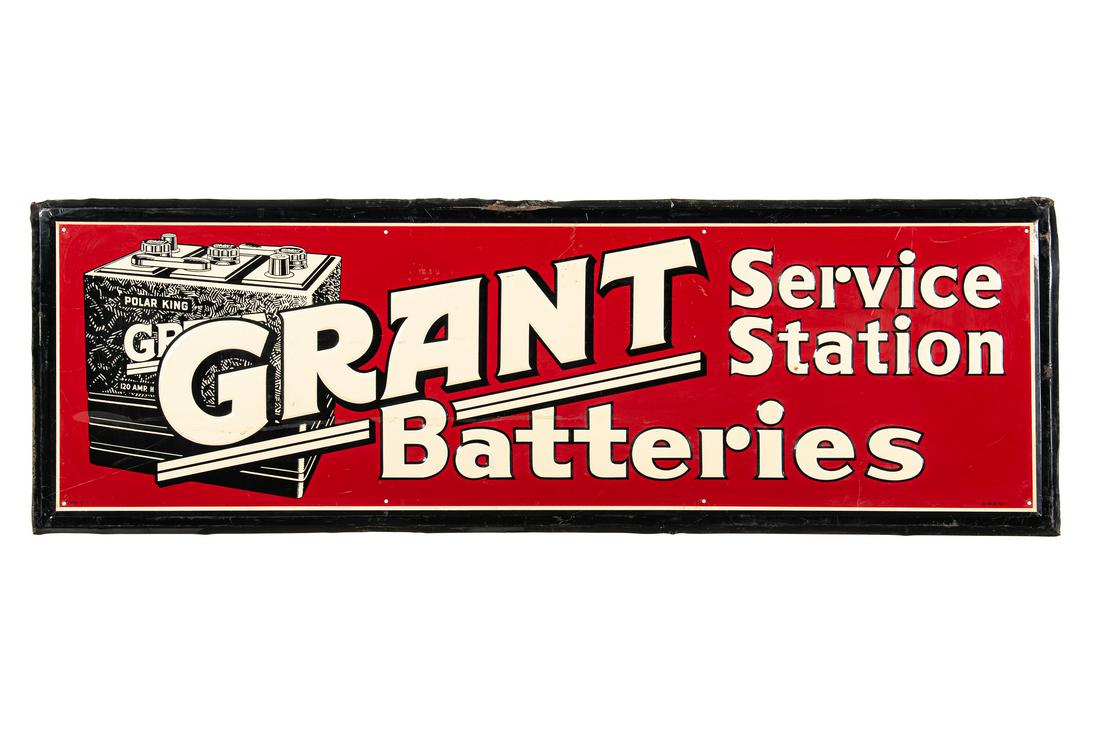 Grant Service Station Batteries Tin Sign (1 of 2)