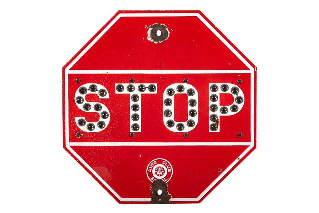 Auto Club Of So. Cal. Porcelain Stop Sign (1 of 2)