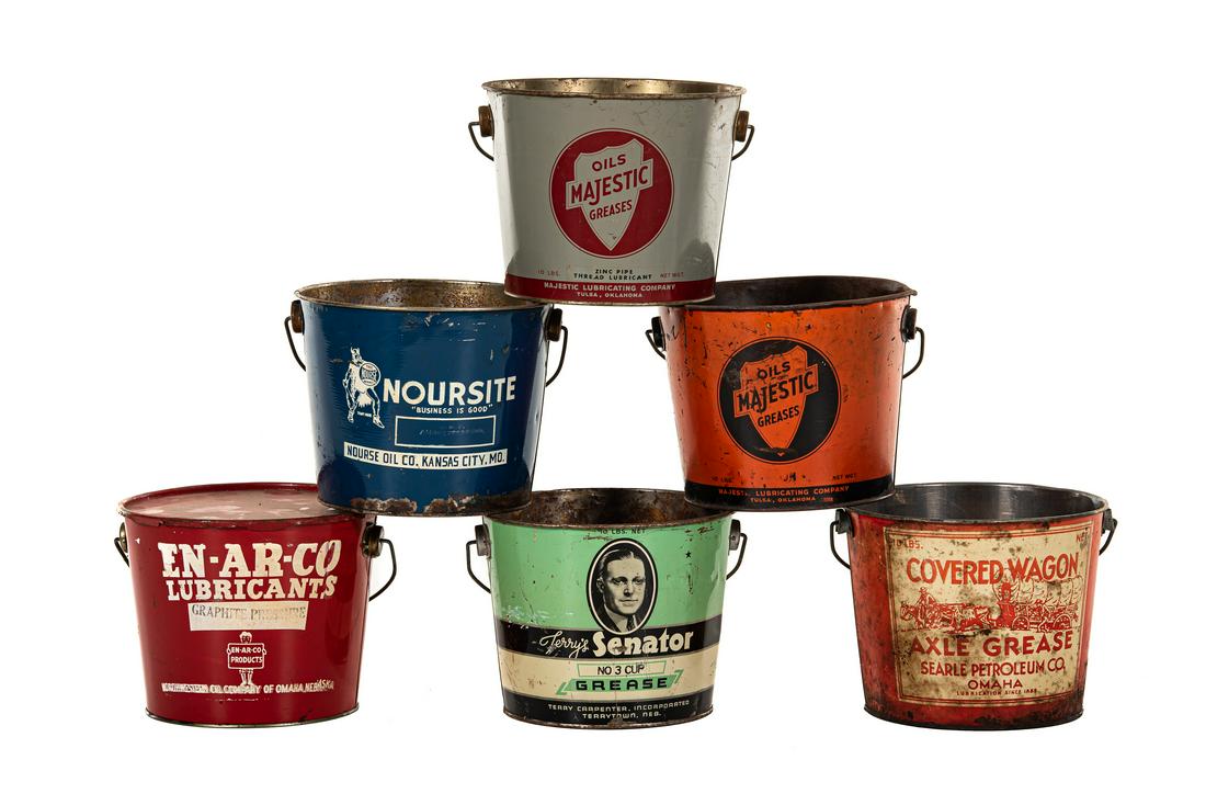 Lot Of 6 Various 10lb Grease Cans (1 of 1)