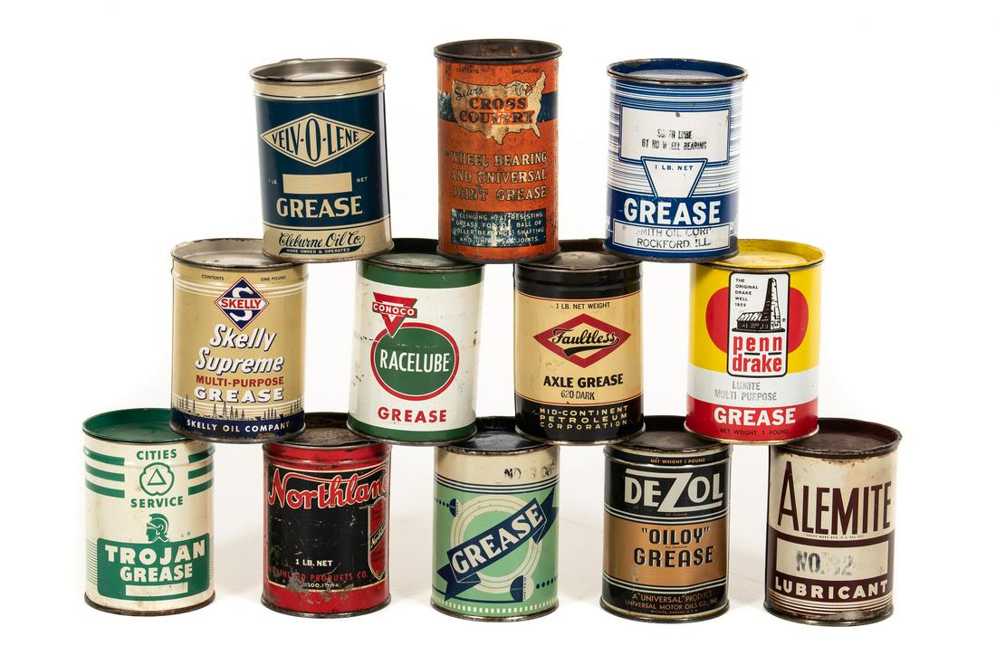 Lot Of 12 Various Grease Can (1 of 1)