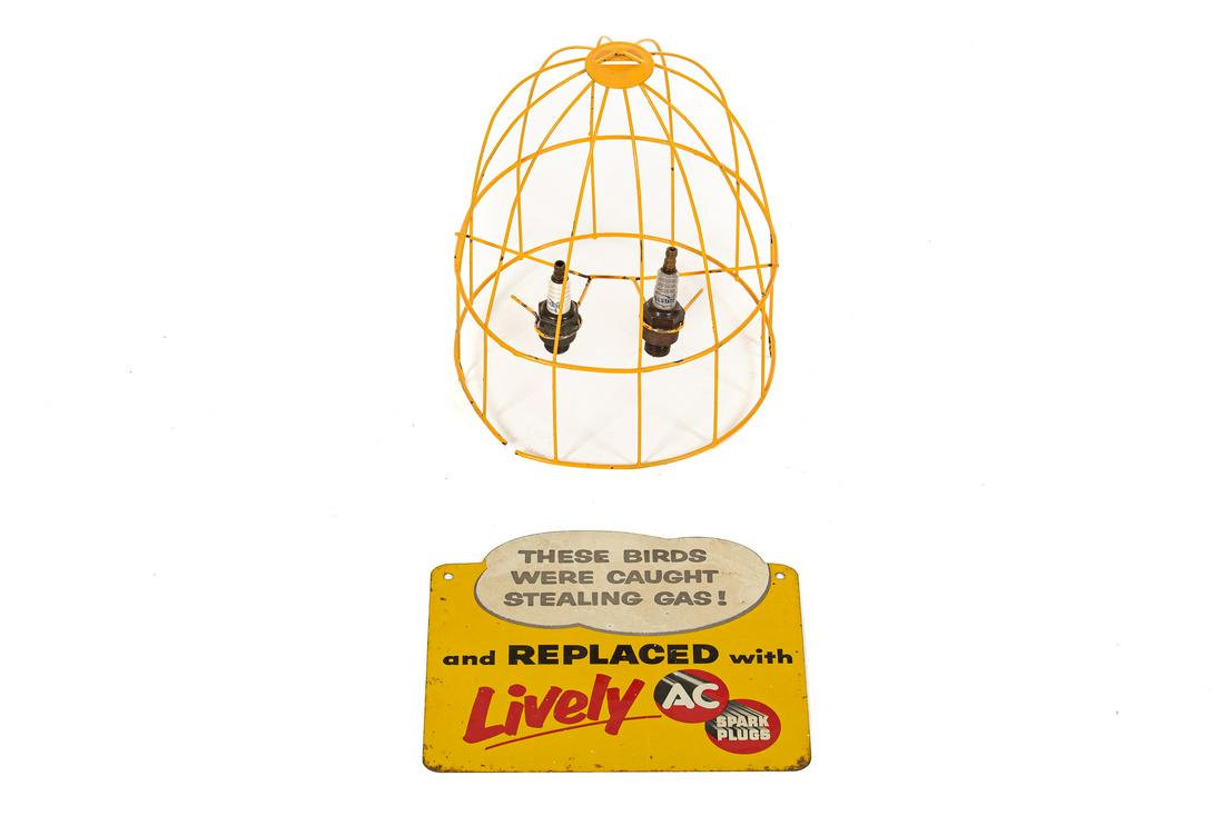 AC Spark Plugs Bird Cage & Tin Sign Sep 13, 2019 Route 32 Auctions