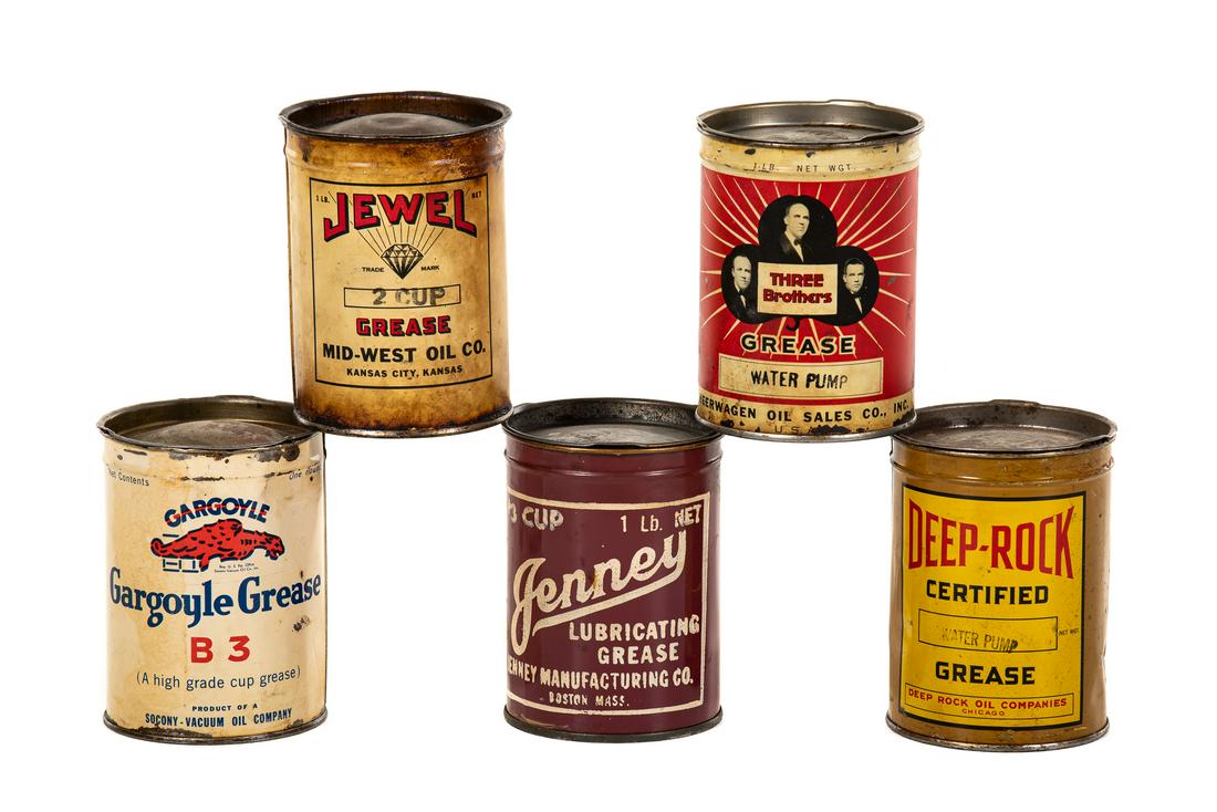 Lot Of 5 Various Grease Cans (1 of 1)