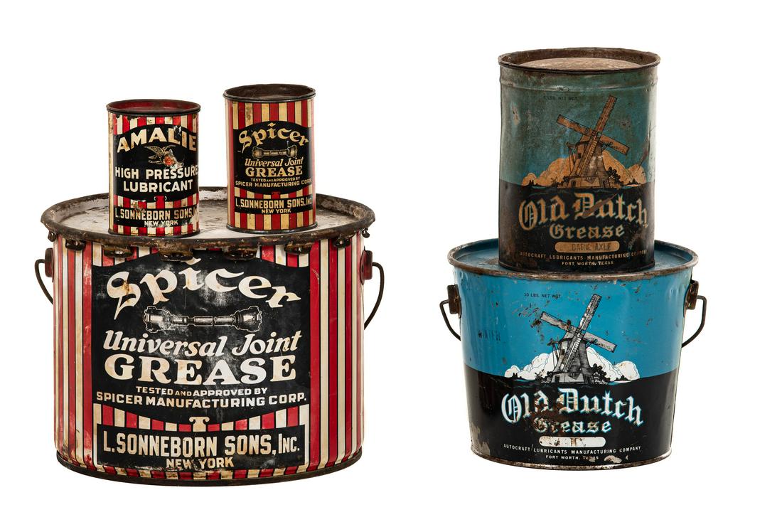 Lot Of 5 Old Dutch & Spicer Grease Cans (1 of 1)