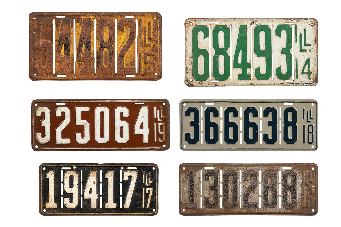 Lot Of 6 1914-1919 Illinois License Plates (1 of 5)