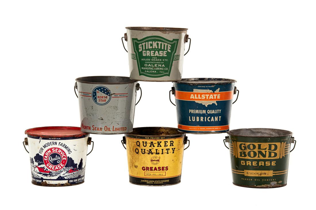 Lot Of 6 Various 10lb Grease Cans (1 of 1)