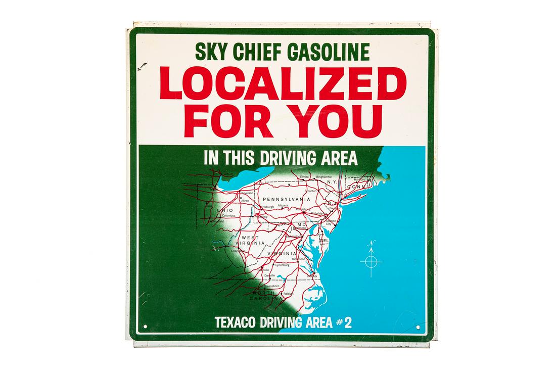 Texaco Sky Chief Gasoline Tin Sign (1 of 1)