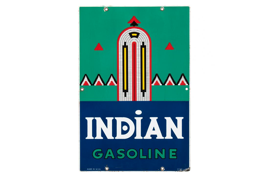 Indian Gasoline Porcelain Gas Pump Plate (1 of 3)