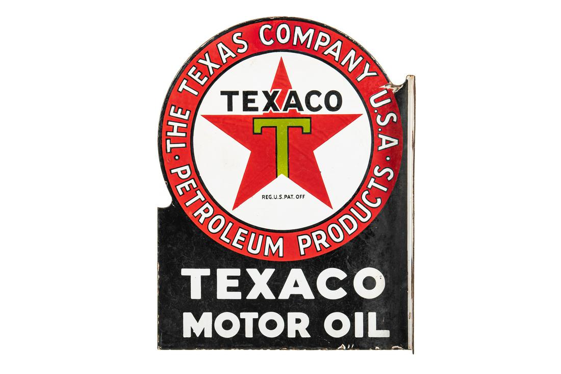 Texaco Motor Oil Porcelain Flange Sign (1 of 3)