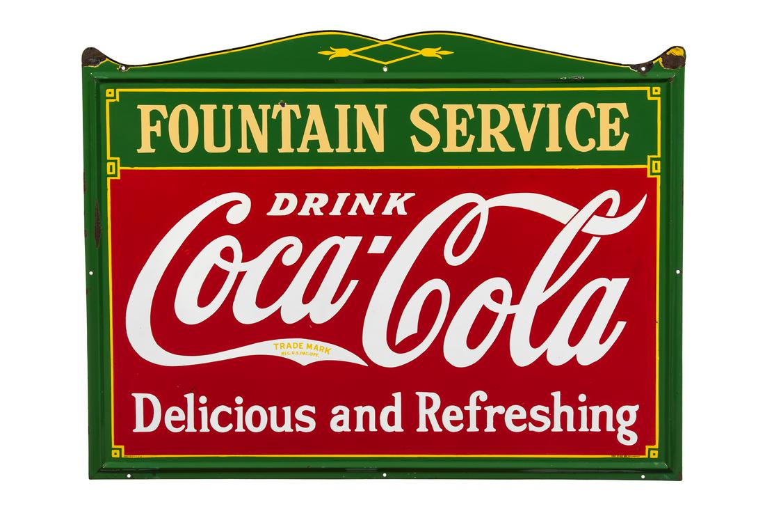 Coca Cola Fountain Service Porcelain Sign (1 of 4)