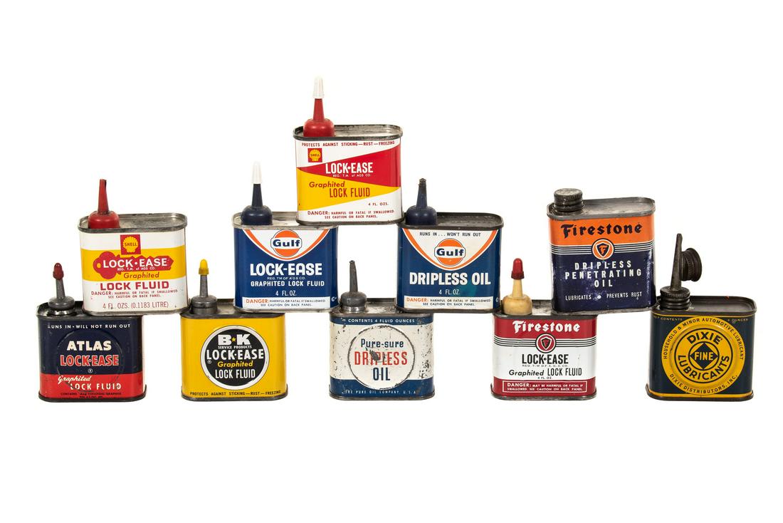 Lot Of 10 Various Handy Oiler Cans (1 of 1)