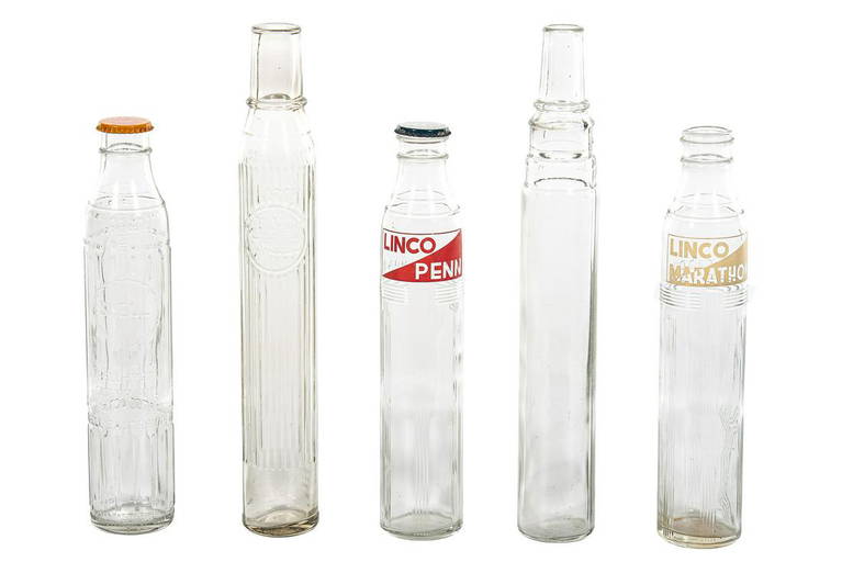 Lot Of Various Tall Quart Glass Motor Oil Bottles