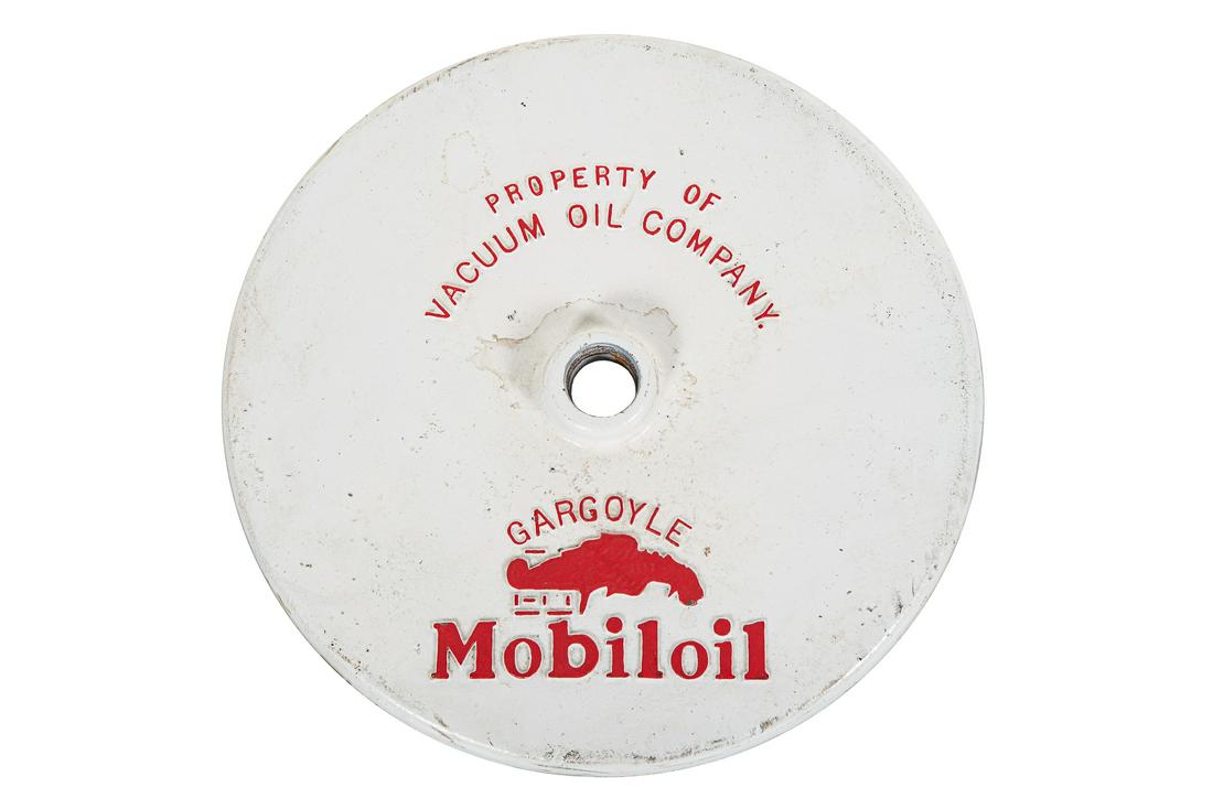 Mobil Oil Cast Iron Curb Sign Base (1 of 1)