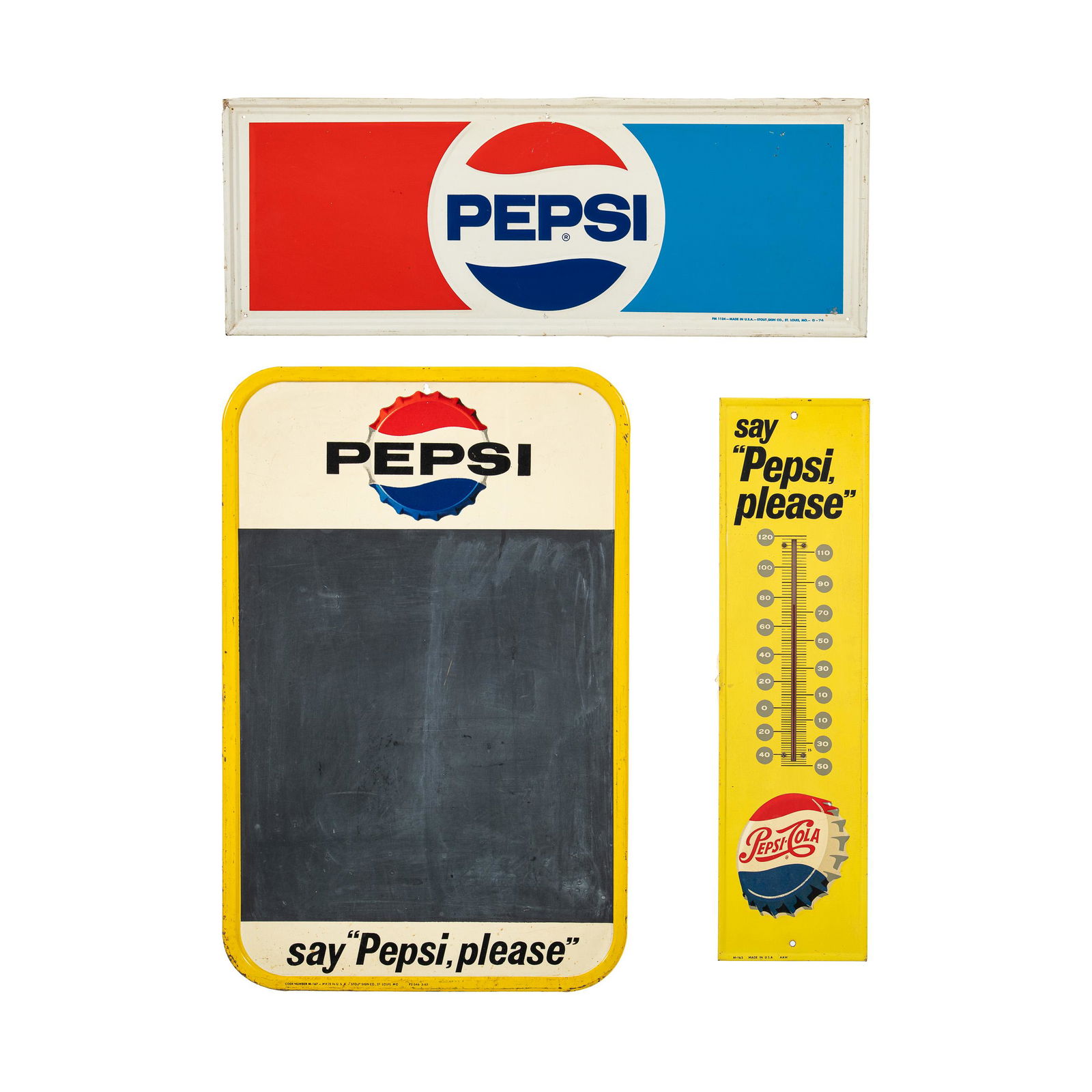 Lot Of 3 Pepsi Signs (1 of 1)