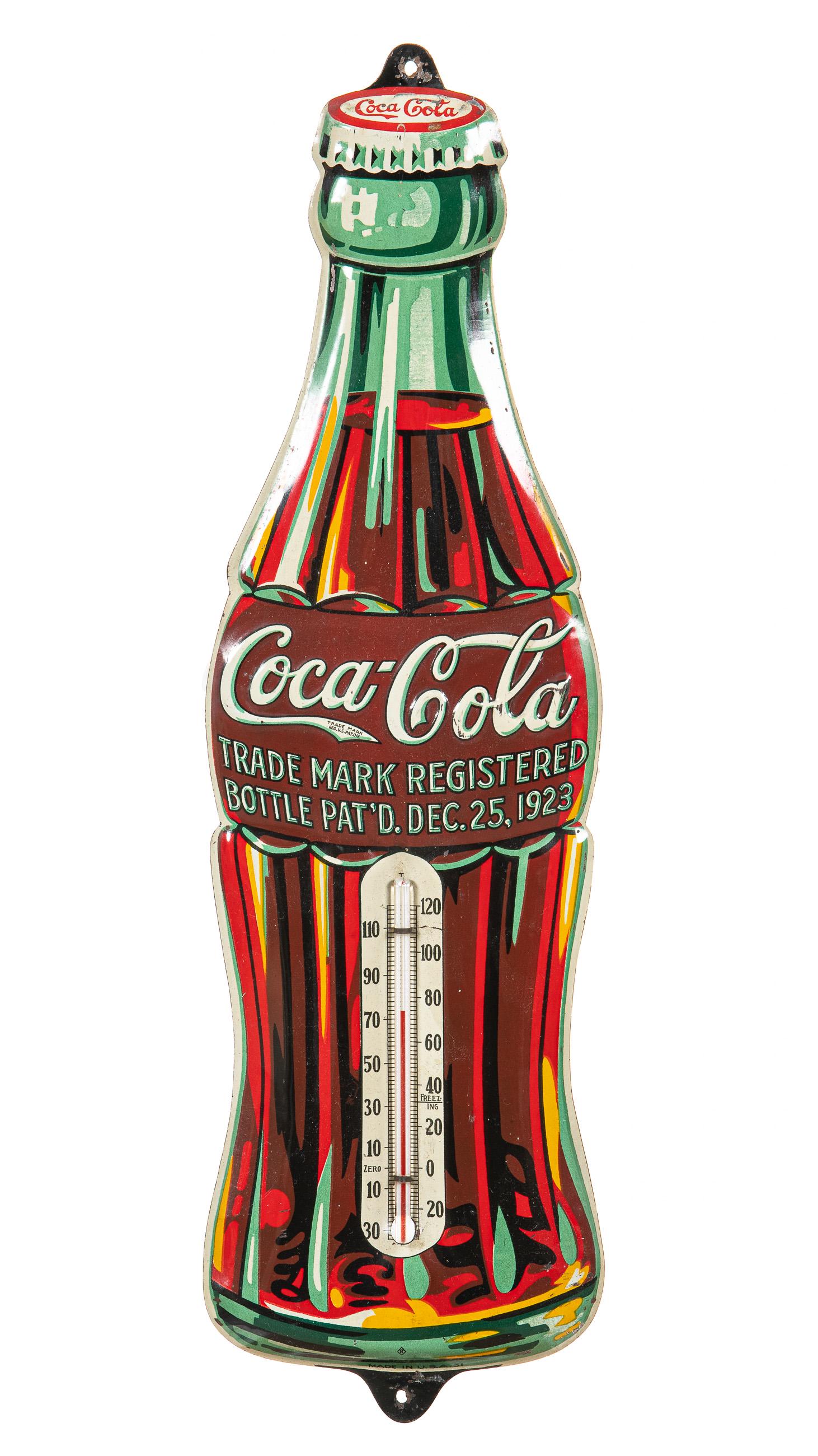 Coca Cola Die Cut Christmas Bottle Thermometer (1 of 2)