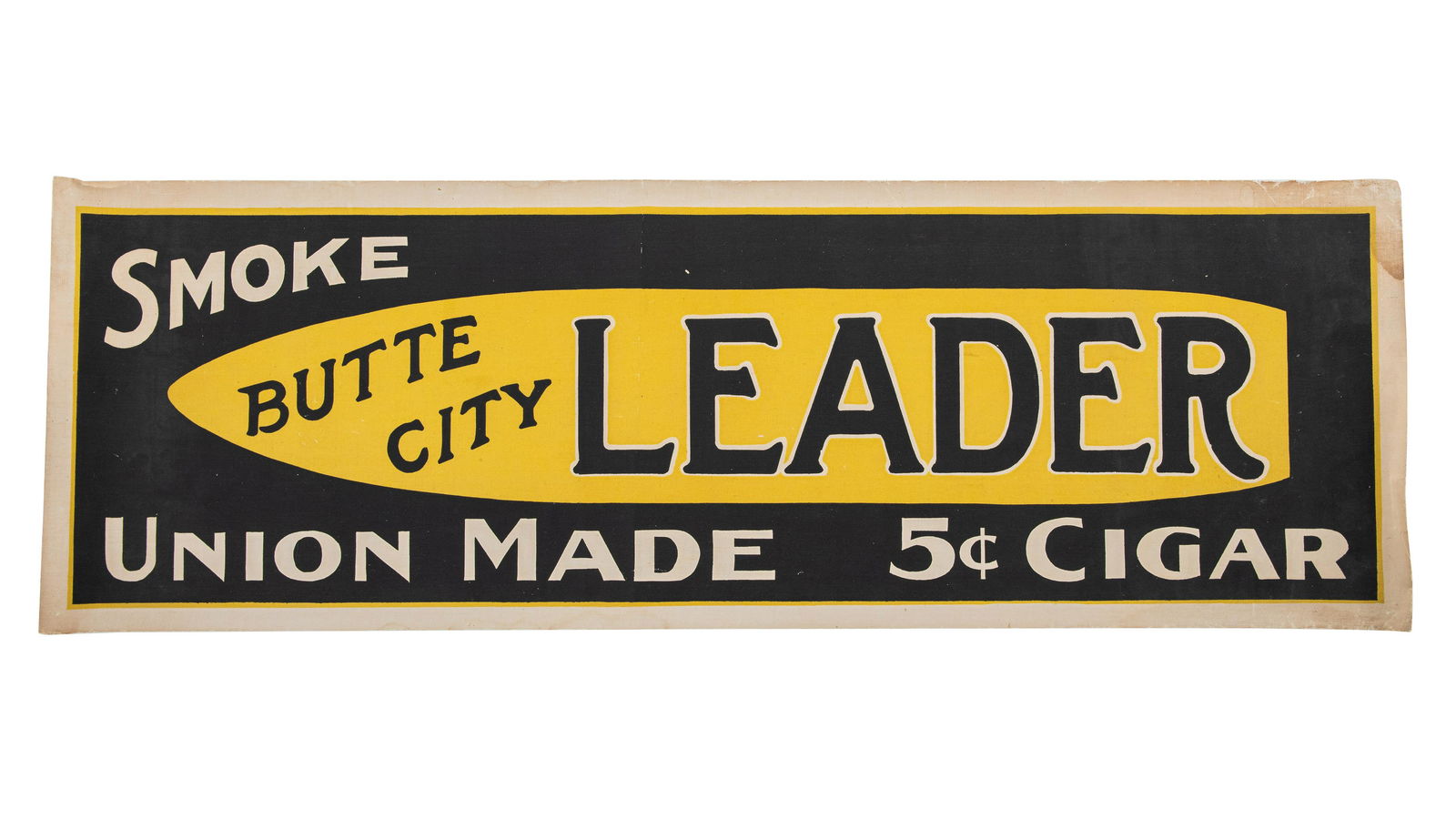 Smoke Leader Union Made 5 Cent Cigar Banner (1 of 1)