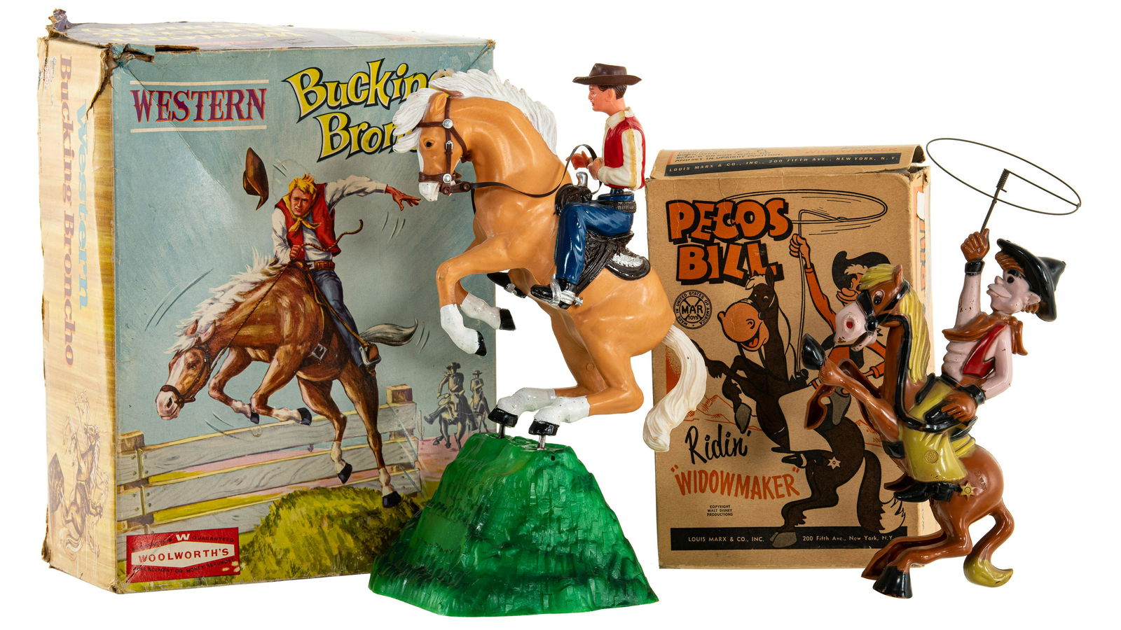 Lot Of 2 Marx Toys Pecos Bill & Bucking Broncho (1 of 1)